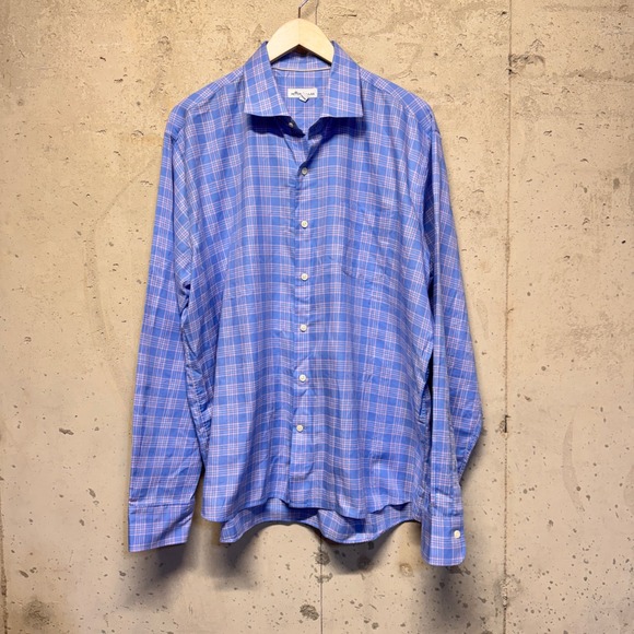 Peter Millar Other - Peter Millar Clayton Shirt Mens XL Blue Pink Plaid Cotton Summer Preppy Coastal